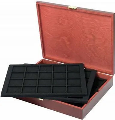 Produktbild von Lindner S2495-S2120CE LINDNER Echtholz Münzkassette für 100 Münzen/Münzkapseln bis Ø 47 mm - SONDEREDITION