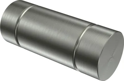 Produktbild von Interdeco Endstücke / Zierabschlüsse für Gardinenstangen mit 20 mm Ø Edelstahl, Typ Elias (Rillenzylinder), Pack. 2 Stück