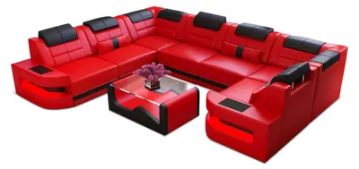 Produktbild von Mini Wohnlandschaft Como U-Form in Leder
