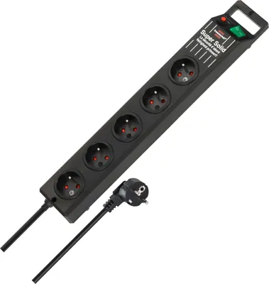 Produktbild von Steckdosenleiste Brennenstuhl Super-Solid 5-fach 2,5m Kabel schwarz Polycarbonat