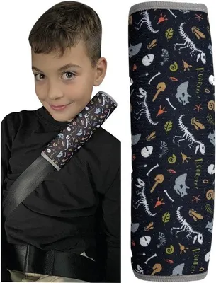 Productafbeelding van Kindergordelbeschermingskussen met Dinosaurus Motief - Veiligheid voor Kinderen en Baby's - Geschikt voor Auto, Fiets en Vliegtuig