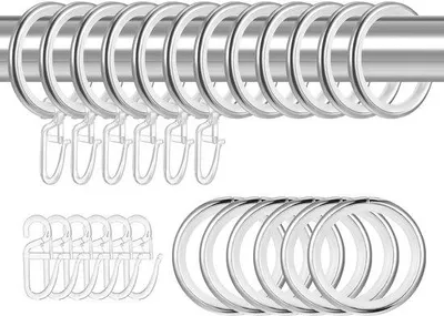 Immagine prodotto di Anelli metallici per tende, 20 pezzi, argento, 30 mm
