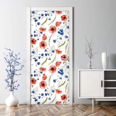 Produktbild von Dekorative Klebefolie selbstklebend Tapete Türposter Blühende zarte Bäume 70 x 200 cm
