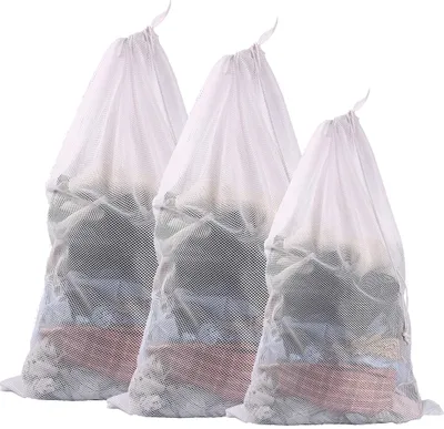 Obrázek produktu pro Opakovaně použitelné síťované sáčky na zeleninu, ekologické síťované sáčky se stahovací šňůrkou na nákupy a skladování potravin, balení 9/12/16