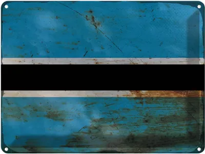 Produktbild von vianmo Blechschild 30x40 cm Botswana Flagge Fahne Wappen