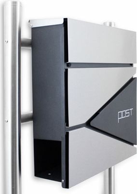 BITUXX Design Standbriefkasten Edelstahl mit Post Corner Graphit, MS-16766