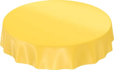 Produktbild von Tischdecke Wachstuch PVC abwaschbar Einfarbig Gelb Rund 140cm Schnittkante
