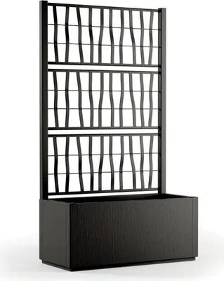 Zdjęcie produktu dla Donica Ogrodowa Prostokątna z Kratką Stefanplast Ethica, 80 x 36 x 140 cm, Grafitowa