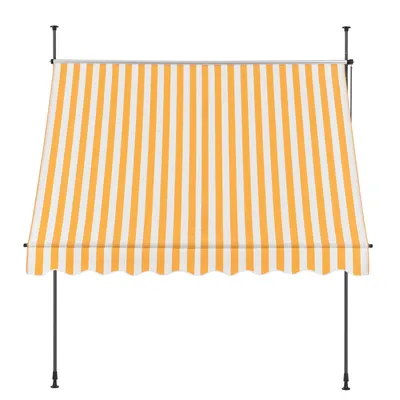 Image de In And OutdoorMatch Store à pince Ulrich - Store extensible - jaune et blanc - 200 x 120 cm - acier et tissu - hydrofuge - protection UV