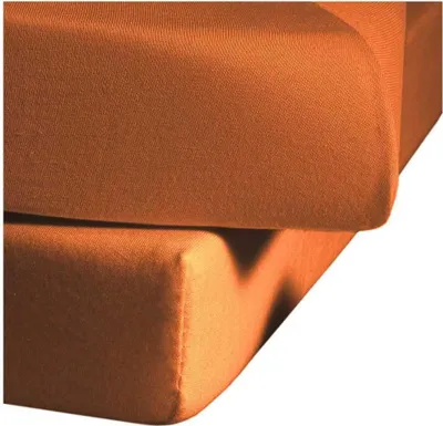 Produktbild von Fleuresse Jersey Spannbettlaken Jenny C Single weich formstabil 100% Baumwolle Spannbetttuch Rundumgummi 200x200 cm Terra