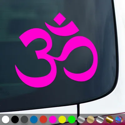 Produktbild von PantherPixel Om Aufkleber Ohm Buddhismus Meditation Yoga Sticker Auto Geschenkidee Farbe Neon-Pink