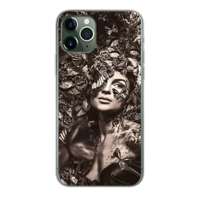 Produktbild von MuchoWow® Handyhülle Schutzhülle Hülle für iPhone 11 Pro Frau - Tiere - Pflanzen Silikon Softcase Handy Hülle - Handy