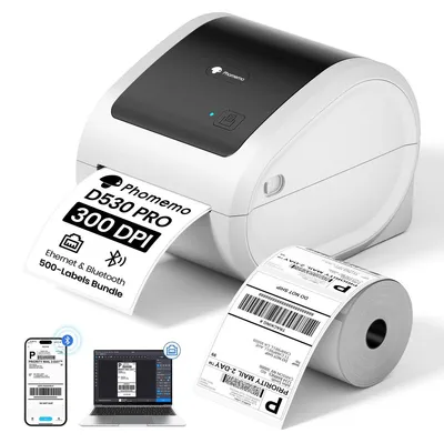 Image de Imprimante d'étiquettes d'expédition - Thermique - Ethernet - Blanc - 500 étiquettes