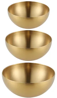 Koreanische Edelstahl-Schüsseln, 3er Set, 15-25 cm, Gold