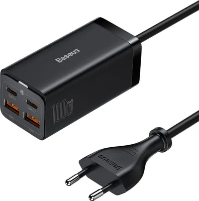 Image de Baseus Gan3 Pro chargeur secteur 2Xusb-C + 2Xusb, 100W (Noir)