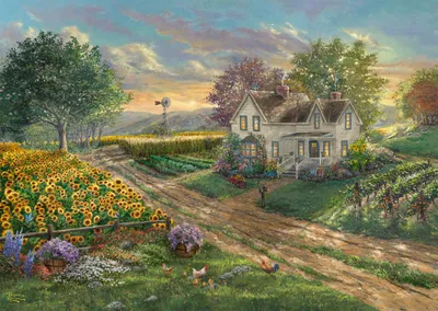 Image de Puzzle 1000T Champs de tournesols Thomas Kinkade