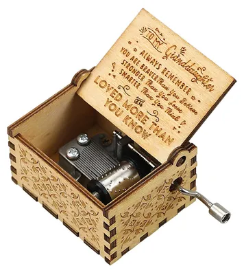 Productafbeelding van Houten Muziekdoosje met Handcrank