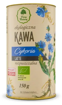 KAWA ZBOŻOWA INSTANT OWSIANA Z CYKORIĄ LATTE BIO 150 g - DARY NATURY