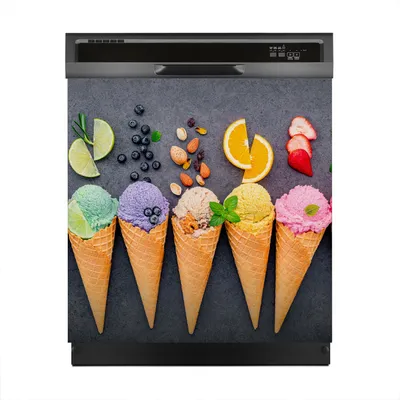 Produktbild von Aufkleber sticker 60x60 cm Dekorative folie Spülmaschine - Eiscreme Vanille und Kaffee