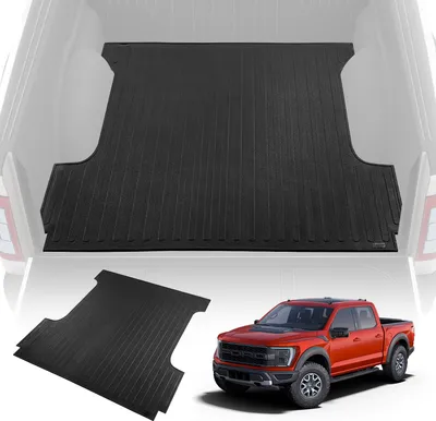 Obrázek produktu pro VEVOR 2015-2023 FORD F150 Truck Bed Mat 1690 x 1625 x 6,2 mm, protiskluzová gumová rohož odolná proti poškrábání, černá Snadno se čistí, tloušťka rohože 6,2 mm, ideální pro přepravu zboží