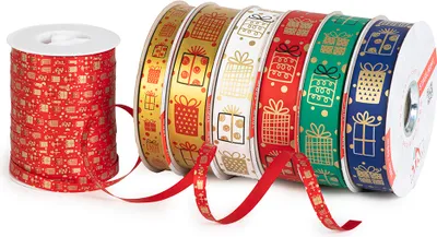Produktbild von Geschenkband Ringelband Geschenke 19mm weiß, 50 Meter