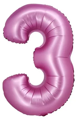 Produktbild von XL Folienballon pink matt Zahl 3