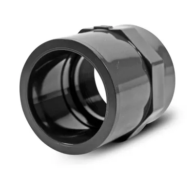Produktbild von Mega Gewindemuffe PVC-U 50/63 mm x 1 1/2 Zoll Klebemuffe/Klebestutzen x Innengewinde 10 bar, grau