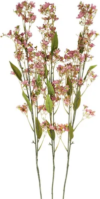Produktbild von Künstliche Rosa Daphne Blütenzweige Deko 110cm - Täuschend echte Seidenblumen 3er Set, 3 Stück