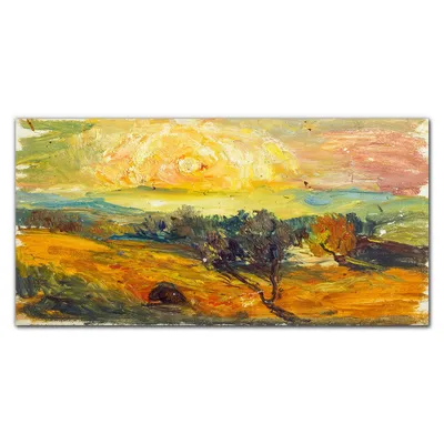 Produktbild von Coloray - Bild aus Glas - Glasbilder - 100 x 50 cm - Küche Wanddekoration Dekoration Wohnzimmer Gehärtetes Glas Glasblock mit Bild - Sonnenuntergang