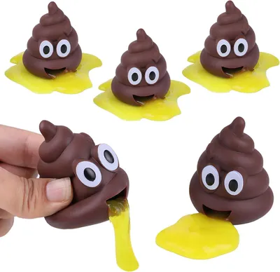 Productafbeelding van Stressballen in de vorm van een drol - Set van 4 - Overgevende Drol-Bal