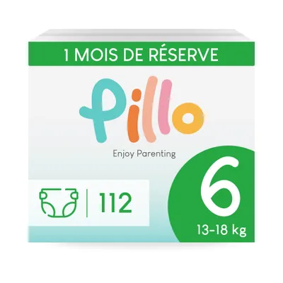 Image de Pillo Couche 6 - Paquet de 112 Couches Bébé - Taille 6 - XL (13-18 kg)