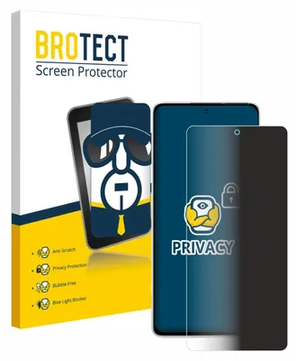 A product shot of a screen protector packaging and the screen protector itself, with marketing graphics.