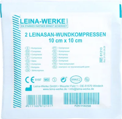 Zdjęcie produktu dla Leina opatrunek na ranę 10x10cm sterylny, 2 szt