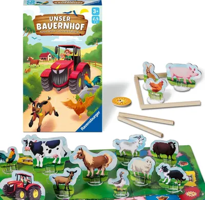 Produktbild von Ravensburger 22408 - Unser Bauernhof, Brettspiel für Kinder ab 3 Jahren, Würfel- und Sammelspiel für 2-4 Spieler