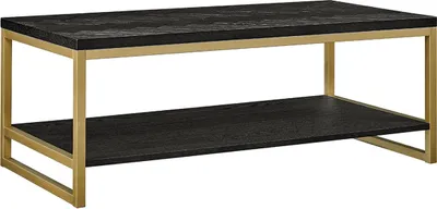 Produktbild von OXM Couchtische Seville Schwarz/Gold 120 x 42 x 60 cm, hölzern
