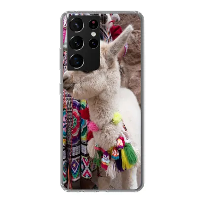 Produktbild von MuchoWow® Handyhülle Schutzhülle Hülle für Samsung Galaxy S21 Ultra Alpaka - Halskette - Farben Silikon Softcase Handy Hülle - Mobiltelefon
