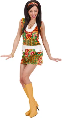Produktbild von "60s MOD GIRL" aus Samt (Kleid, Stirnband) - Größe: S