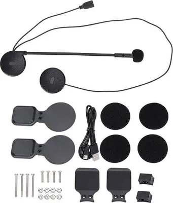 Produktbild von Motorrad-Bluetooth-Helmset mit Ruisonderdrukking und Beugelclip - Drahtloses Motorradheadset für Motorradfahrer