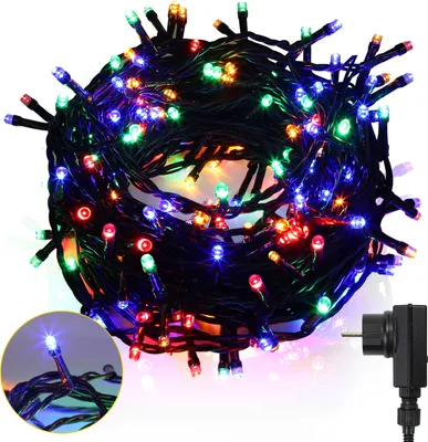 Zdjęcie produktu dla Łańcuch świetlny LED Yakimz 10 metrów, oświetlenie, 8 trybów, wodoodporny, do użytku wewnątrz i na zewnątrz, idealny na Boże Narodzenie, wesele, imprezy, dekoracje ogrodu. 100 diod LED, kolorowe