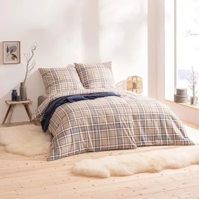 Produktbild von Estella Flanell-Bettwäsche-Garnitur Quirin Farbe beige Größe 135x200+80x80