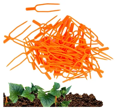 Produktbild von Pflanzenstützen für den Garten: Erdbeerpflanzstifte, 50 Stück, 65 mm, robuste Schaftbefestigungen, wiederverwendbare Kletterpflanzenstützen