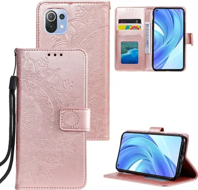 Produktbild von König Design Hülle kompatibel mit Xiaomi Mi 11 Lite Kunstleder Handyhülle - Handy Case Rosa