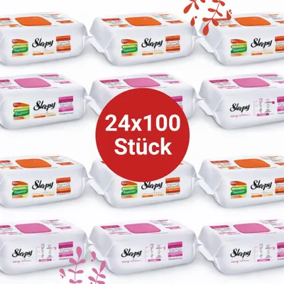 Produktbild von Sleepy Easy Clean Oberflächenreinigungstücher – 12x100 Lilium + 12x100 Orange | Strahlende Sauberkeit