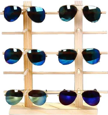 Produktbild von Famanu Brillenhalter Holz - Halter für Präsentation und Aufbewahrung von Brillen