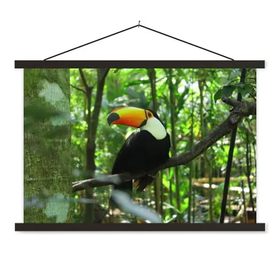 Produktbild von MuchoWow® Textilposter Tukan im Baum 150x100 cm mit schwarzem Rahmen - Schlafzimmer