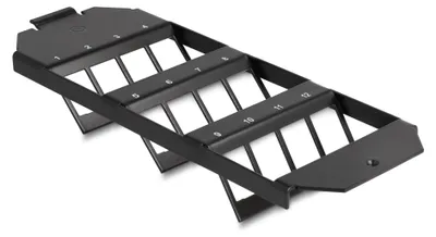 Produktbild von DeLOCK Keystone Halterung 12 Port für Bodentank, Metall, Schwarz