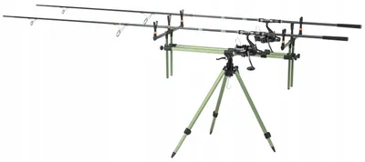 Obrázok produktu pre Rod Pod (stojan na prúty) Jaxon PZ-RPD002, určený pre 3 prúty, s nastaviteľnou výškou a transportnou taškou
