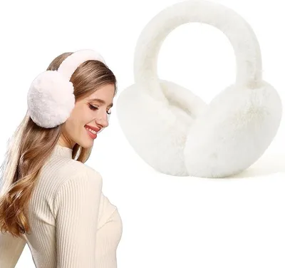 Produktbild von Verstellbar Winter Ohrenwärmer Damen Ohrenschützer Plüsch Winter Earmuffs Ear Warmer Für Damen Frauen,1 Pack