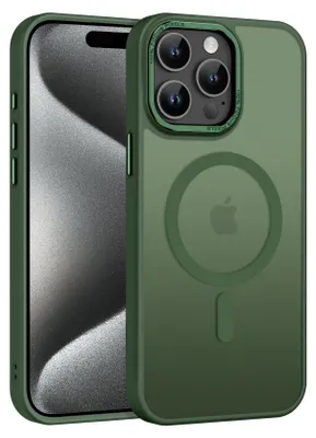Immagine prodotto di Custodia del telefono cellulare per iPhone 15 Pro Max caso MagSafe compatibile con telaio della fotocamera in metallo Magnet Case TPU bordo di protezione