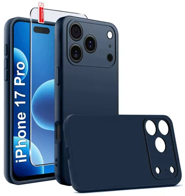 Immagine prodotto di Etui Granatowe Matowe Silikon Slim do iPhone 17 Pro + SZKŁO 9H